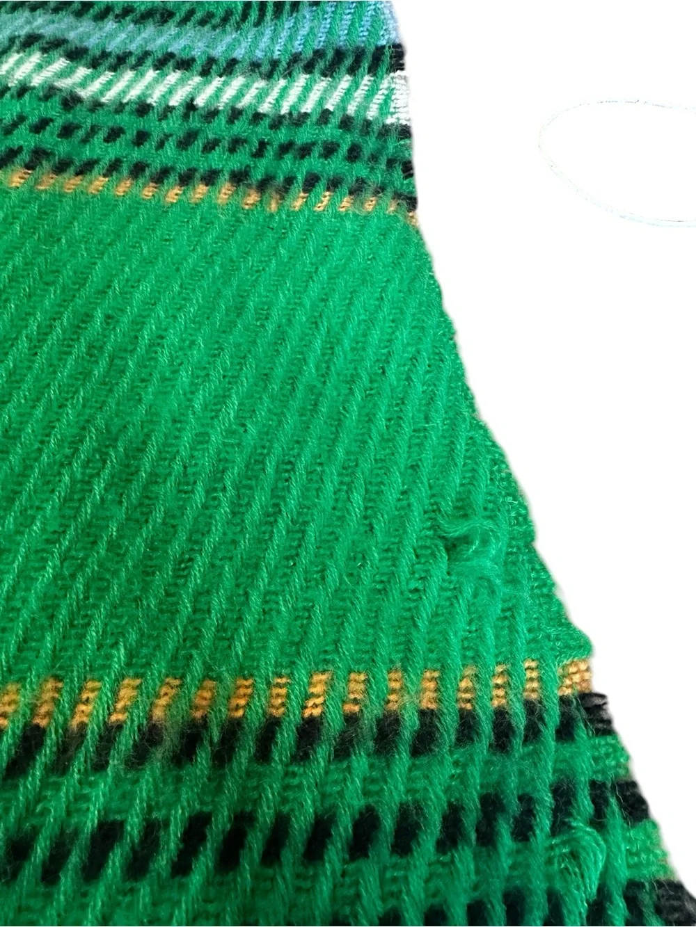 Aerie Fringe Green Plaid Blanket Scarf Wrap Cozy Cabincore Fall Winter Vibes
